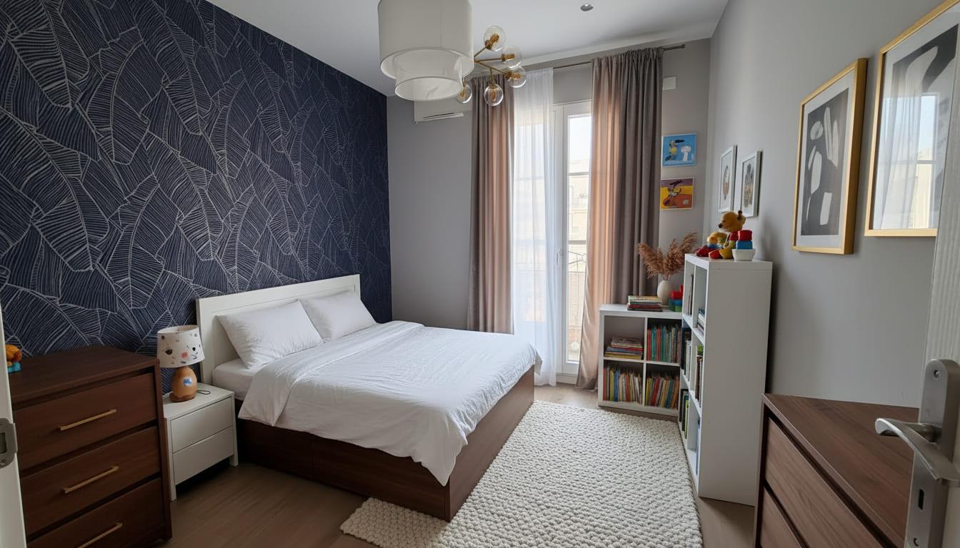 Après rénovation — Chambre avec parquet restauré