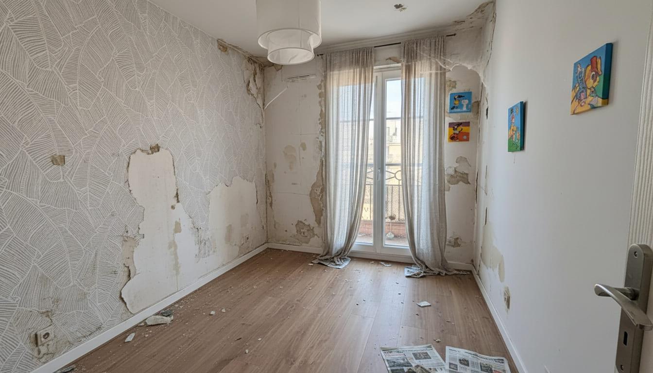 Avant rénovation — Chambre avec parquet restauré